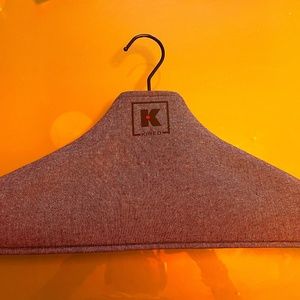 K(Red) by Kiton Plastic and Metal Clothes Hanger with Fabric Cover. 17"